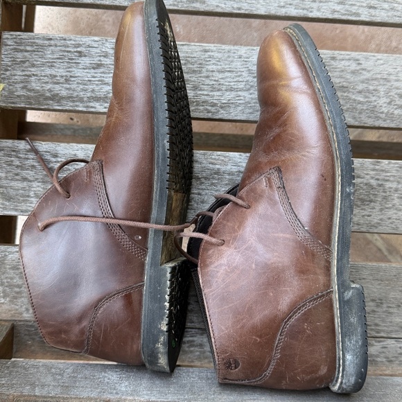 TIMBERLAND ORTHOLITE Men’s Brown Leather Chukka Boots Size 9 / UK 8.5